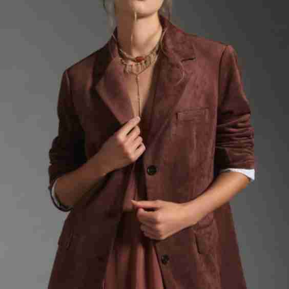 Faux-Suede Boyfriend Blazer