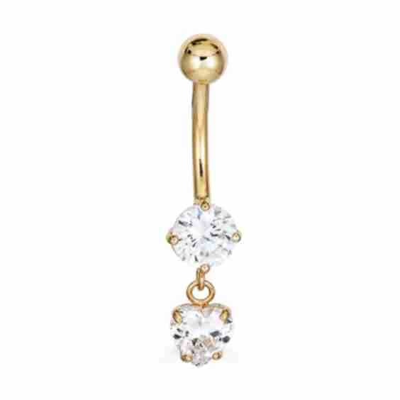 14K CZ Original Belly Ring