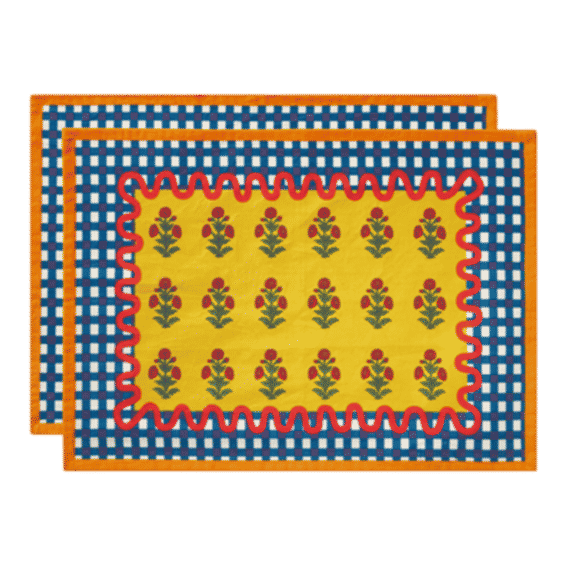 Squiggle Poppy Motif Placemats