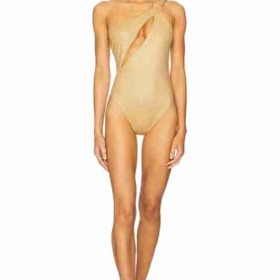 Golden Sunset Cut Out One Piece Swimsuit