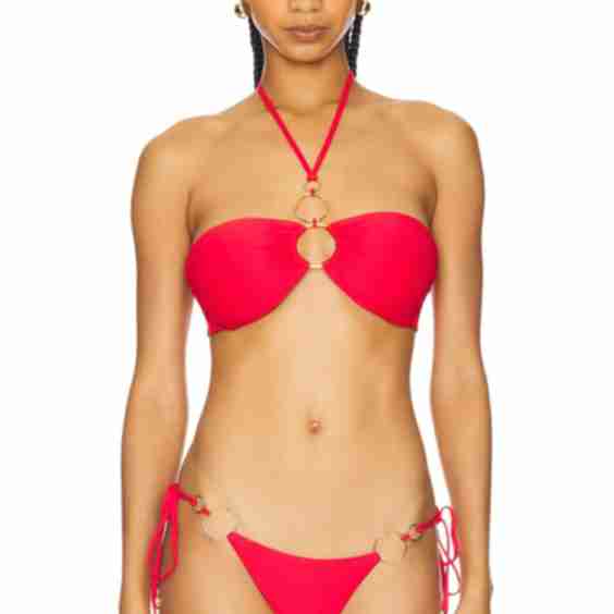 Drawstring Bandeau Bikini Top