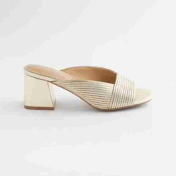 Vinia Metallic Rope Block Heels