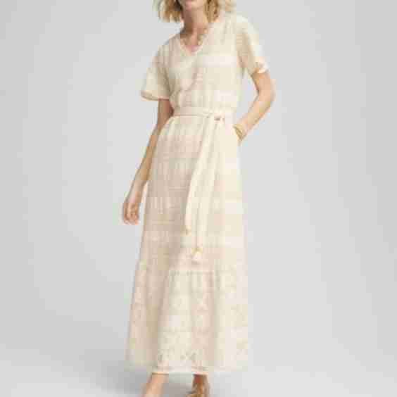 Petite Crochet-Lace Maxi Dress