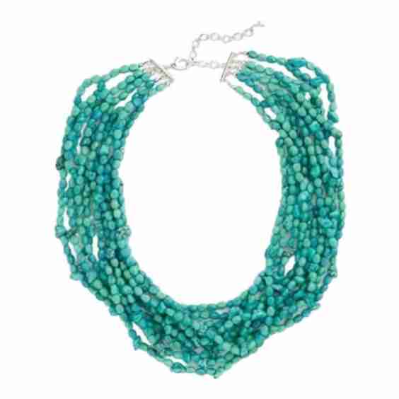 Turquoise Beaded Multi Strand Bib Necklace