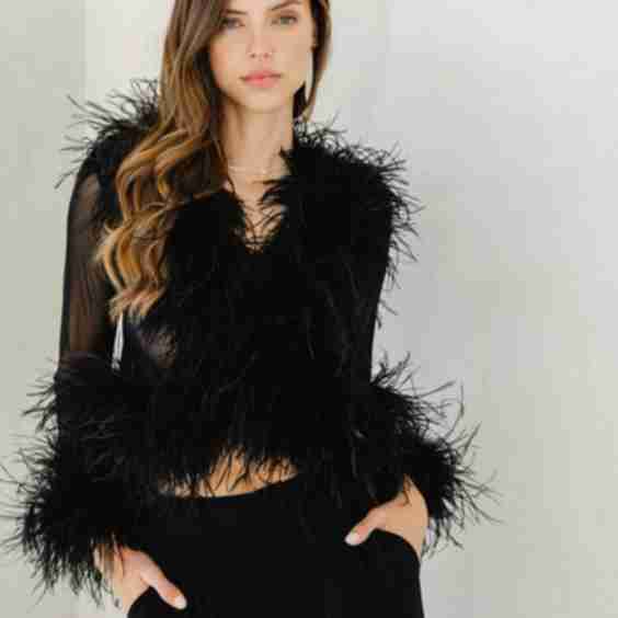 The Do-Over Sheer Ostrich Feather Jacket