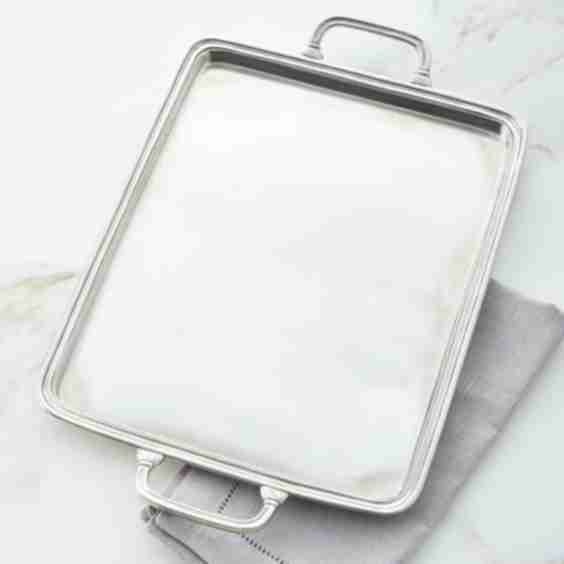 Large Handled Pewter Tray