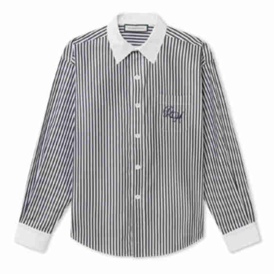 Martha Shirt In Black With Contrast Collar
