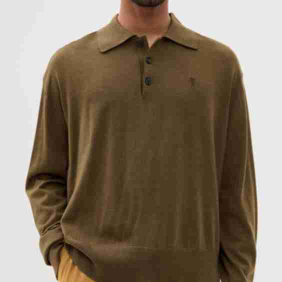 Extrafine Wool and Silk Knit Shirt