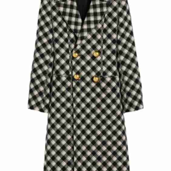 Check Pattern Fitted Coat