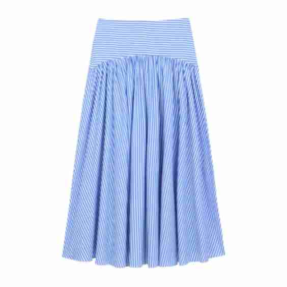 Women's Cotton Poplin Pinstripe Skirt