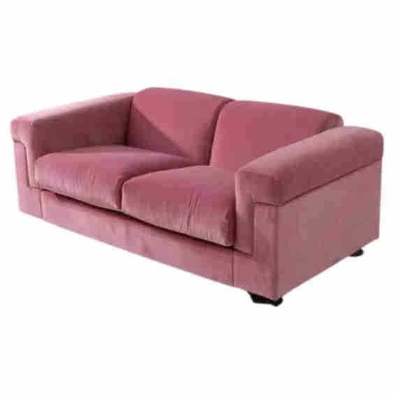 D120 Pink Velvet Sofa Valeria Borsani and Alfredo Bonetti
