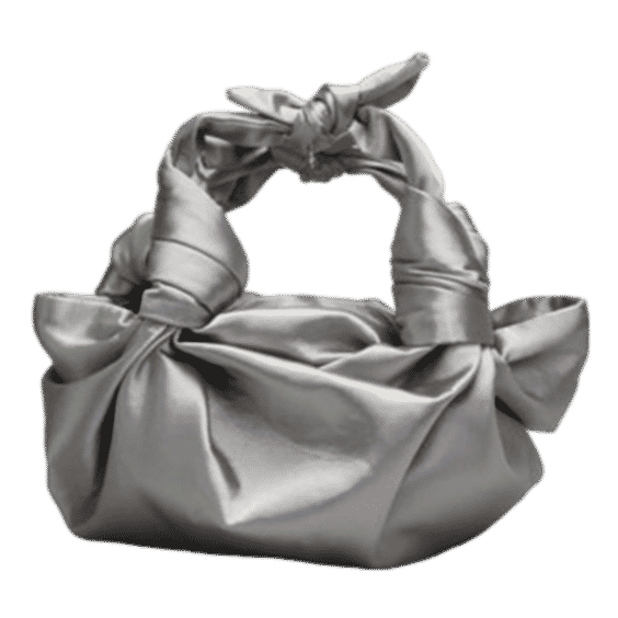 Silver NLA Silk Knot Bag