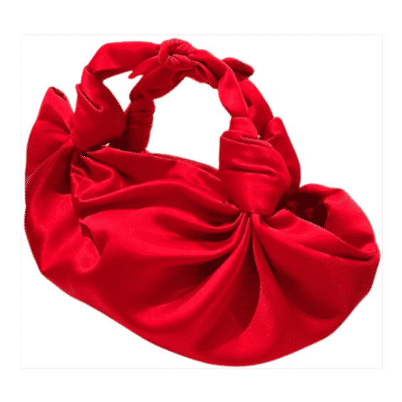 Ruby Red NLA Silk Knot Bag