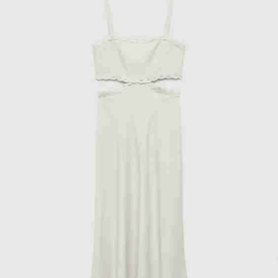 Slit Dress with Lace Detail