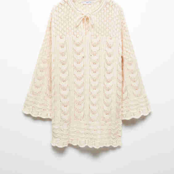 Flared Sleeve Crochet Dress