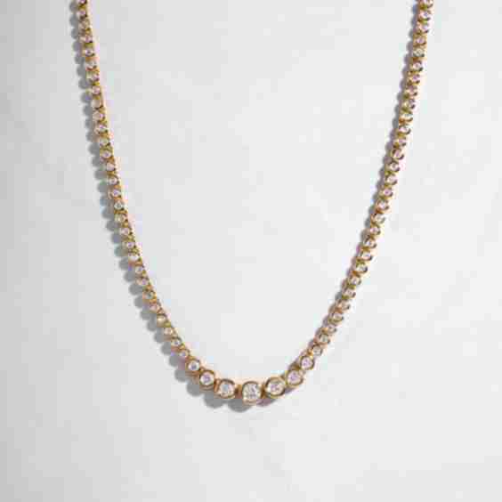 Gradient Bezel Tennis Necklace