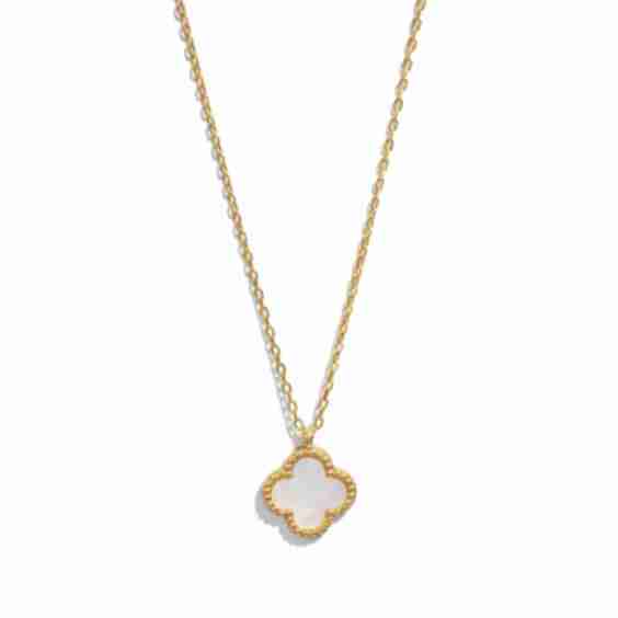 Mother Of Pearl Clover Necklace