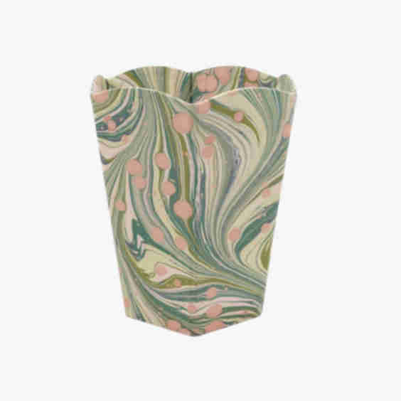 Moss Fire Marbleized Wastebasket