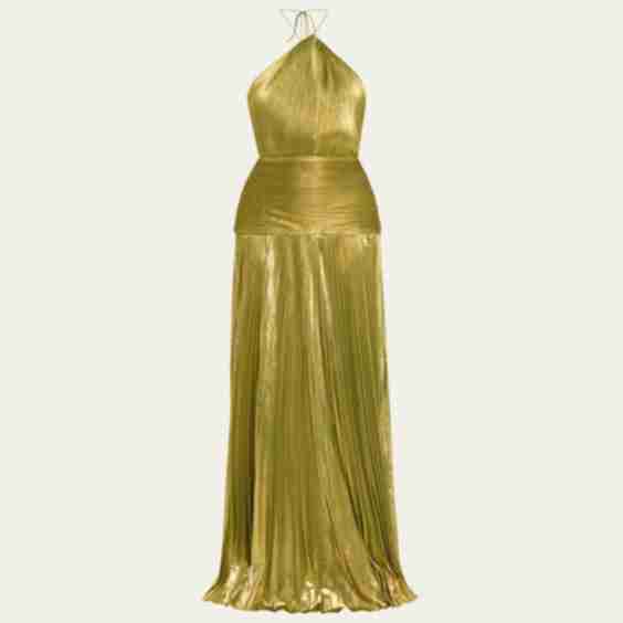 Thalia Metallic Halter Gown