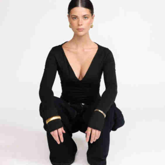 Viola Long Sleeve Top Black