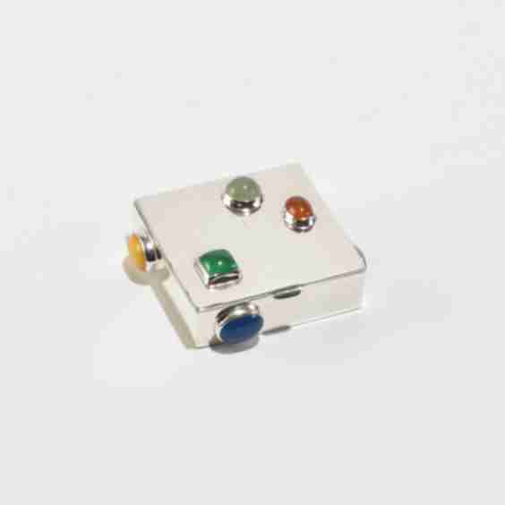 Sterling Gemstone Pillbox
