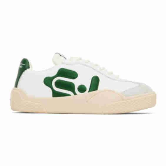 White & Green Santos Sneakers            