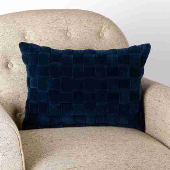 Woven Velvet Lumbar Pillow