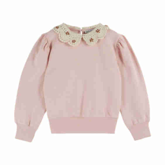 Crochet Collared Sweatshirt