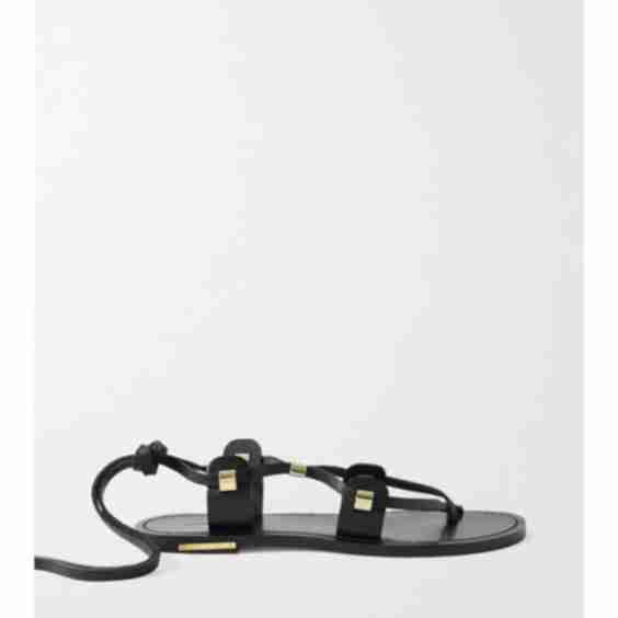 Black Anil Lace-Up Leather Sandals