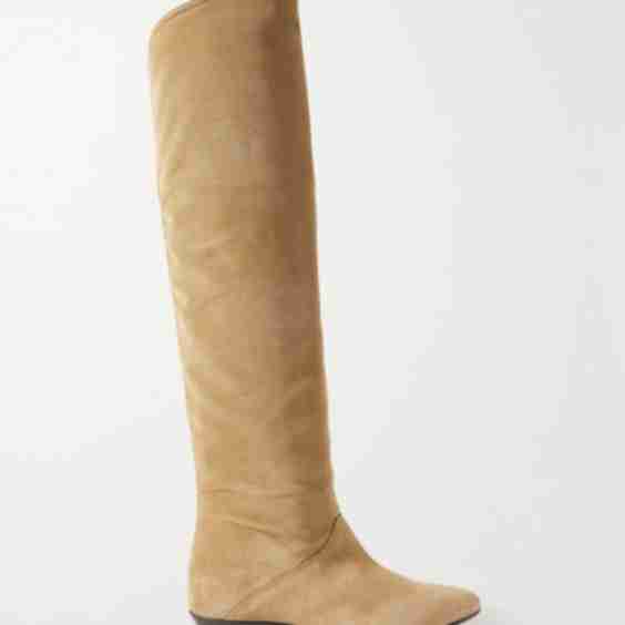 Beige Seelys Suede Knee Boots