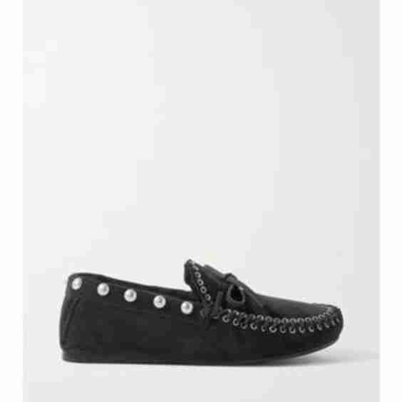 Faomee Studded Shearling-Lined Suede Loafers