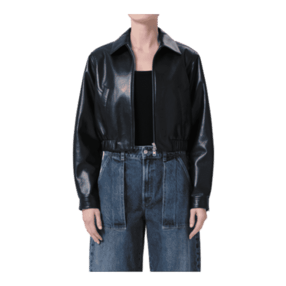 Shoreditch Ski Club X AGOLDE Essie Recycled Leather Cropped Jacket
