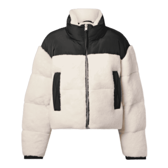 Maya Shell-Trimmed Quilted Padded Shearling Jacket