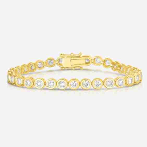 Bezel-Set Classic Diamond Tennis Bracelet