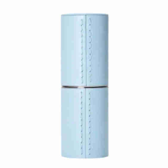 Refillable Fine Leather Lipstick Case - Blue