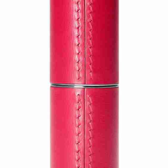 Refillable Fine Leather Lipstick Case - Fuschia