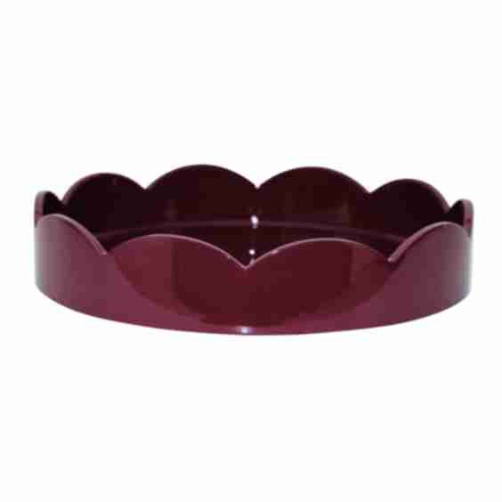 Cherry Red Small Round Scallop Tray