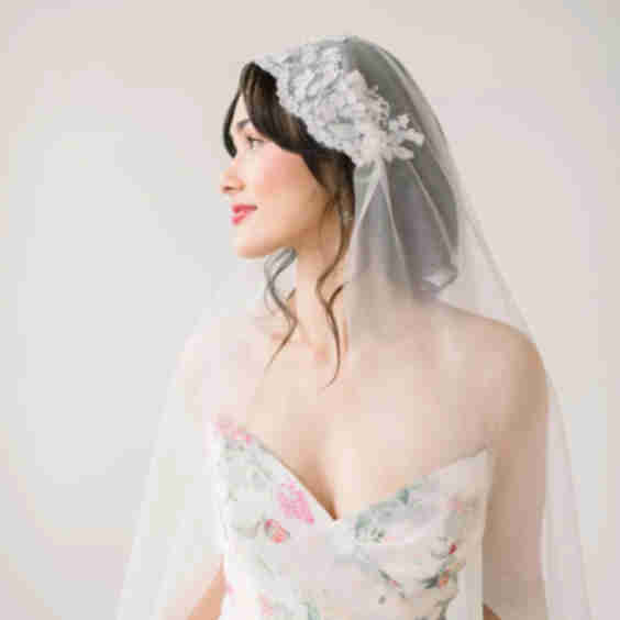 Juliet Cap Veil - Lace Cap Bridal Veil - Italian Soft Tulle Veil