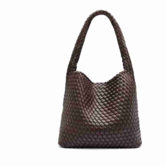 20.58 Brown Recycled Alt-Leather Woven Large Tote