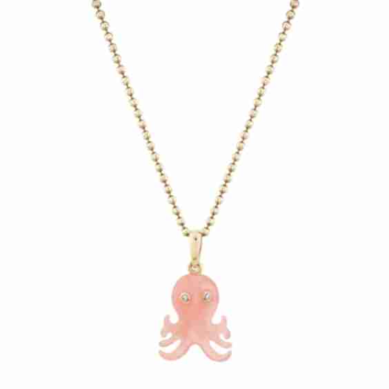 Diamond and Opal Octopus Pendant