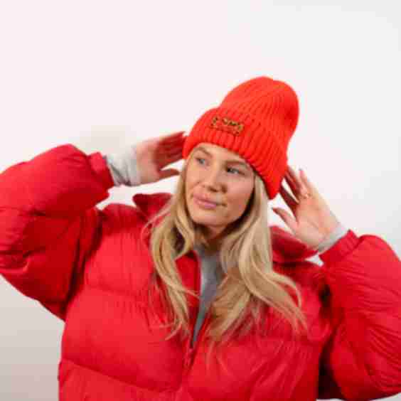 Red Cheetah Beanie