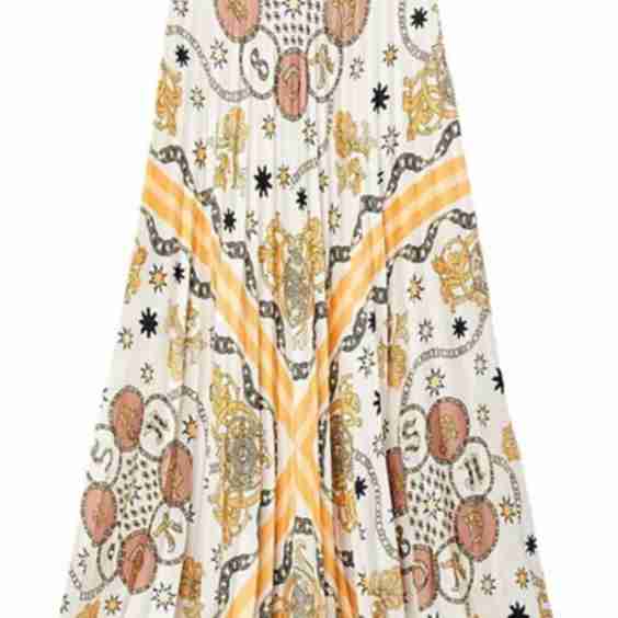 Sandro Scarf Print Pleated Skirt