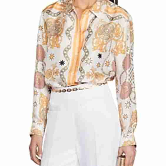 Gina Silk Scarf Print Blouse 