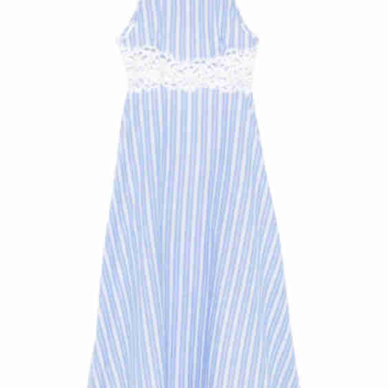 Striped Maxi Dress with Lace