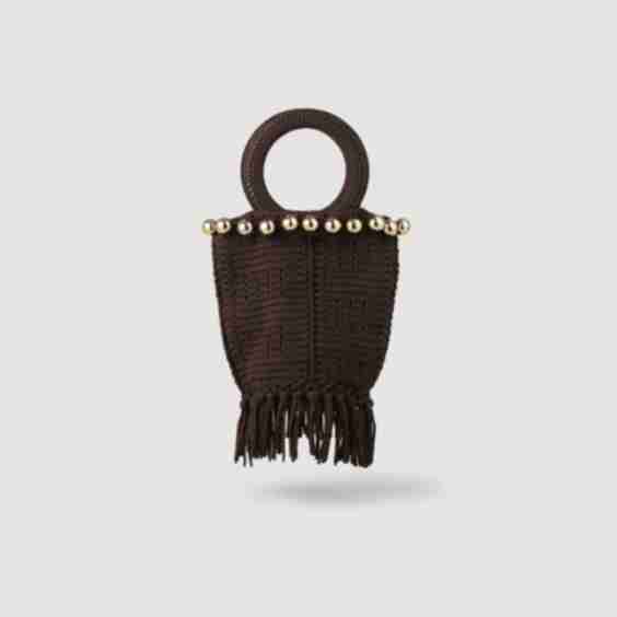 Small Beaded Fringed Crochet Bag