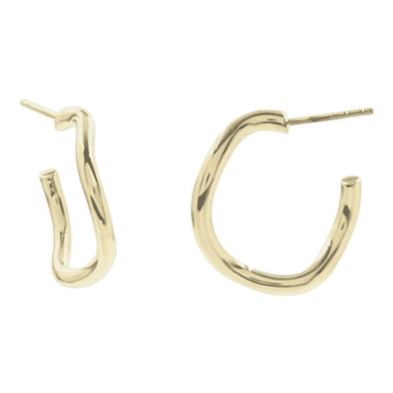 Gold Wave Hoops