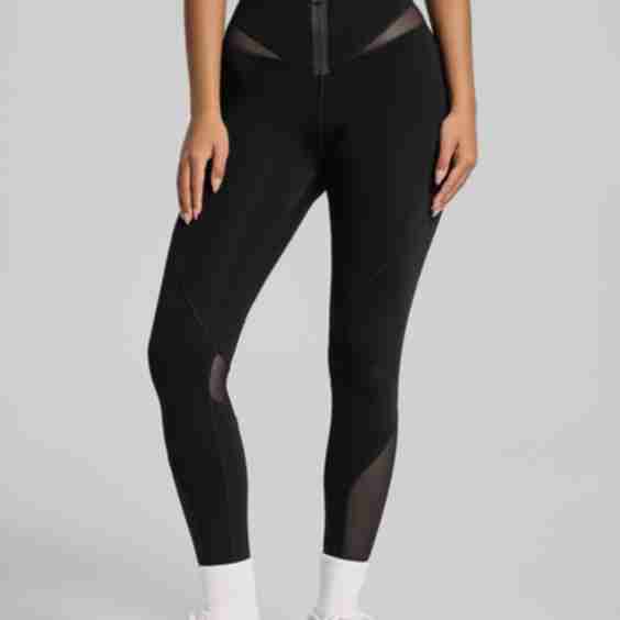 Zip Front Mesh Leggings