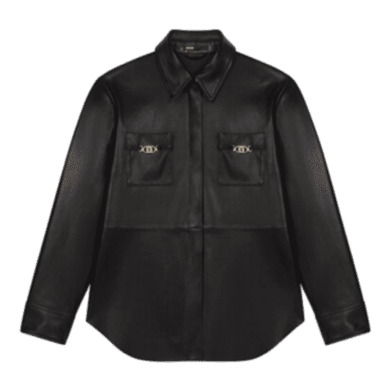 Leather Shirt With Gold Horsebits