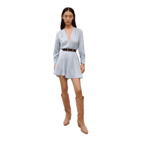 Cinched Sky Blue Dress
