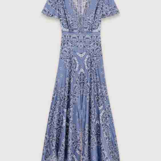 Patterned Flowing Maxi Dress
